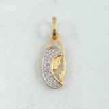 Dije Virgen Maria 1.2gr / 2.2cm / Silueta Ovalo Dos Oros Amarillo Blanco 18K *
