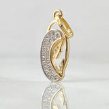 Dije Virgen Maria 1.2gr / 2.2cm / Silueta Ovalo Dos Oros Amarillo Blanco 18K *