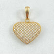 Pendant Dense Heart 2.35gr / 2.2cm (0.9in) / White Zircons 18K Yellow Gold *