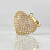 Pendant Dense Heart 2.35gr / 2.2cm (0.9in) / White Zircons 18K Yellow Gold *