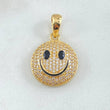 Pendant Happy Face Dense 3.8gr / 2.5cm (1.0in) / White Zircons 18K Yellow Gold *
