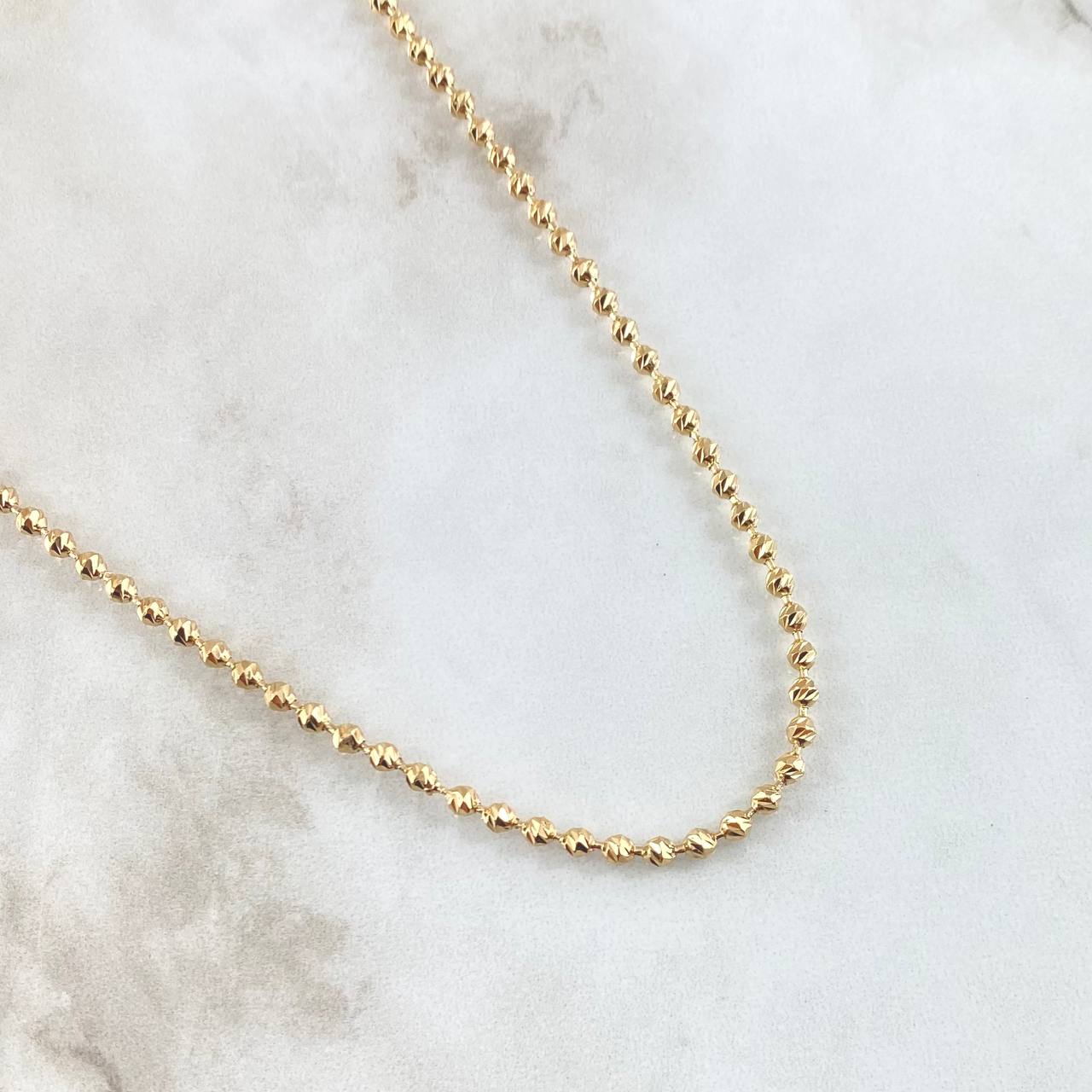 Cadena Militar 14.35gr / 50cm / 3mm Diamantada Oro Amarillo +3 18K