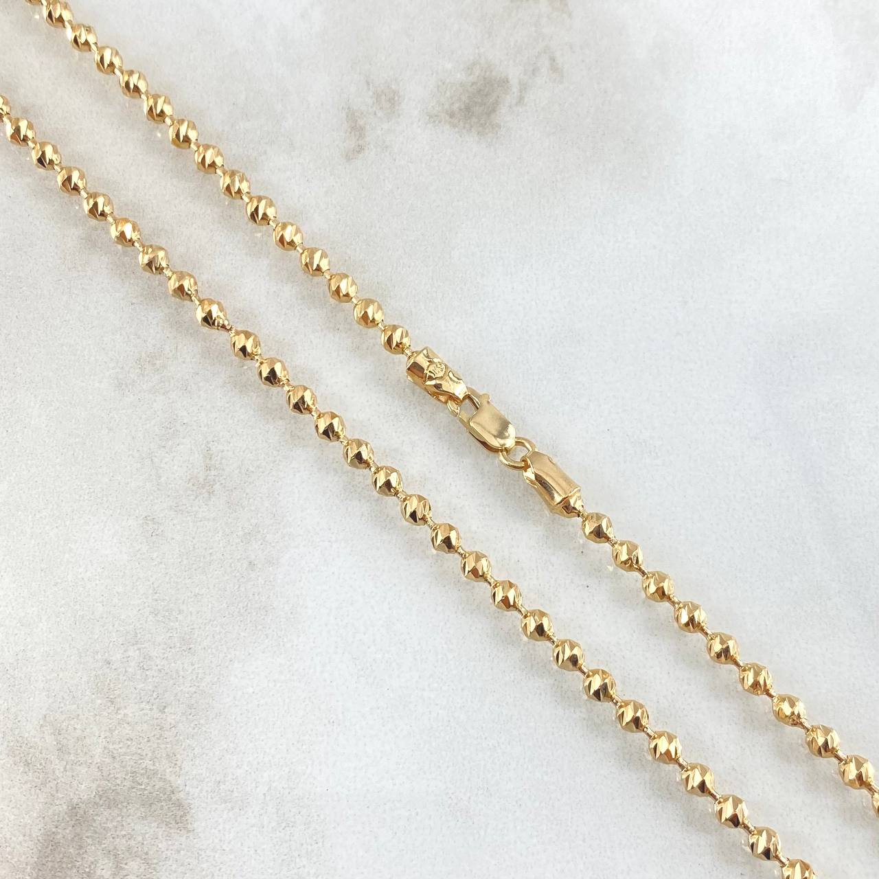 Cadena Militar 14.35gr / 50cm / 3mm Diamantada Oro Amarillo +3 18K
