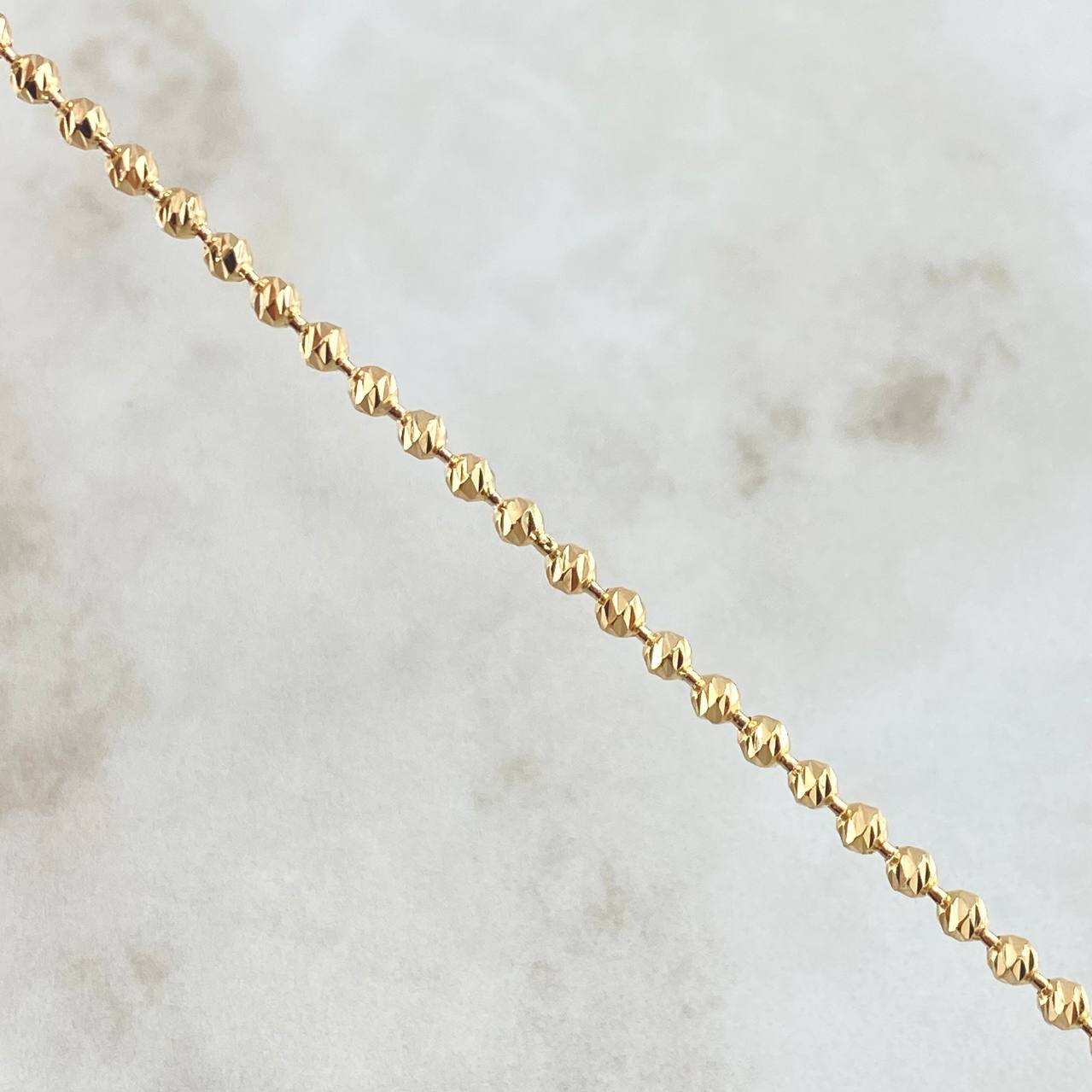 Cadena Militar 14.35gr / 50cm / 3mm Diamantada Oro Amarillo +3 18K