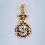 Dije Bolsa De Dinero 2.5gr / 1 1/4 in / Dos Oros Amarillo Blanco 18K %