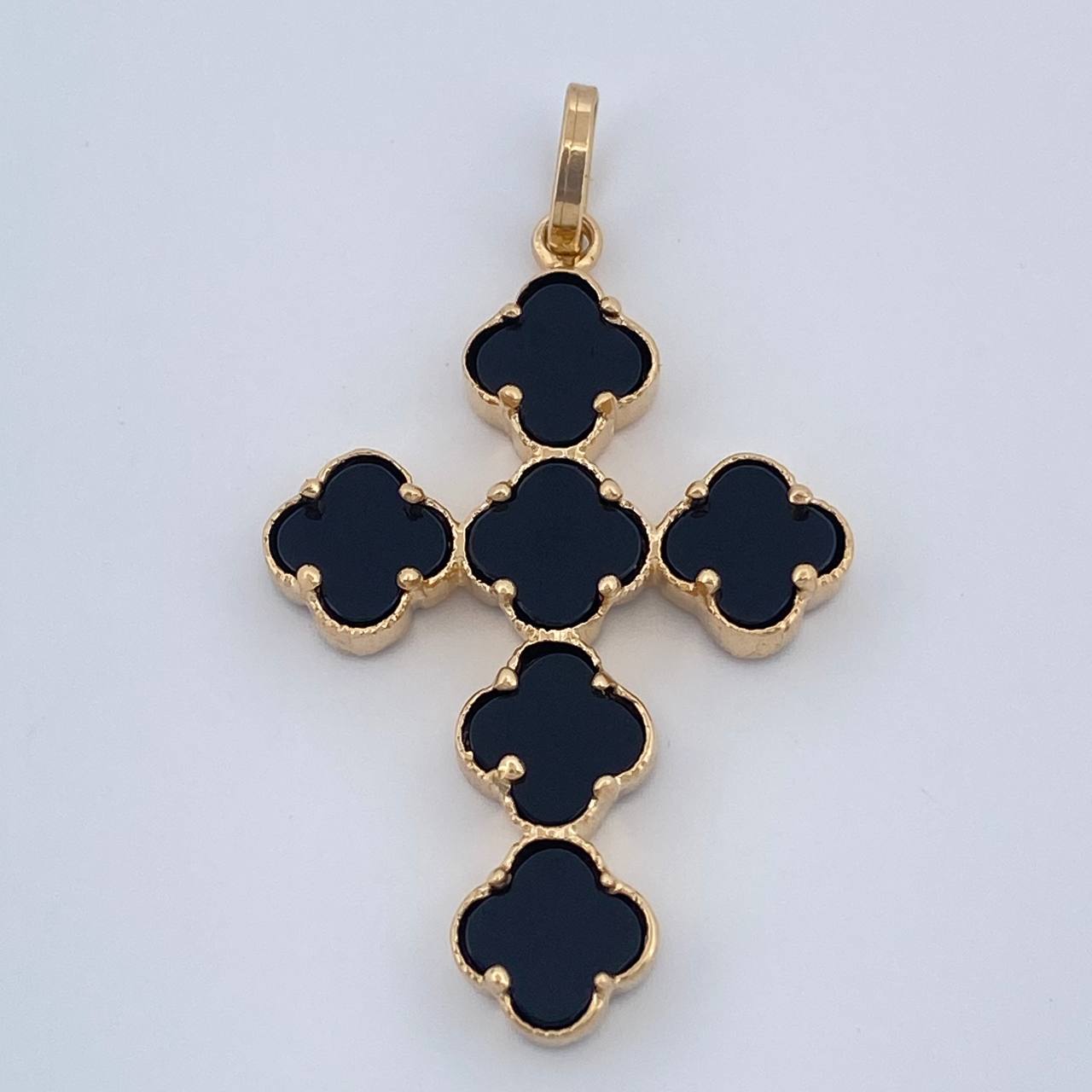 Dije Cruz Trebol 2.6gr / 1 1/2 in / Oro Amarillo Nac.Esp. 18K &