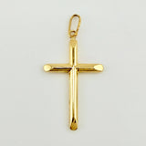 Dije Cruz Puntas Planas 0.75gr / 1 1/4 in / Oro Amarillo 18K