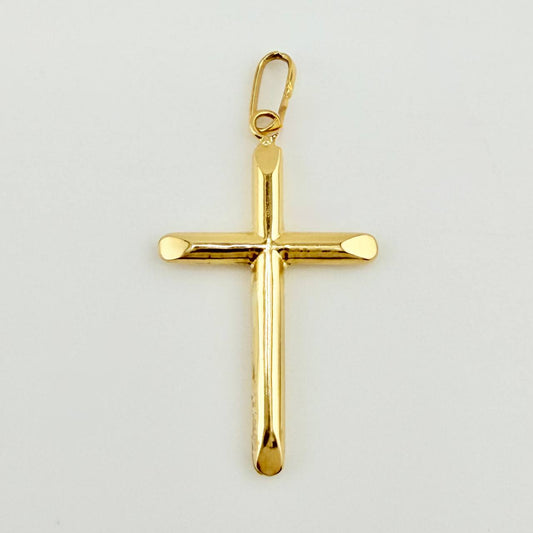 Dije Cruz Puntas Planas 0.8gr / 1 1/2 in / Oro Amarillo 18K