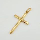 Dije Cruz Puntas Planas 0.5gr / 1 in / Oro Amarillo 18K