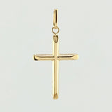 Dije Cruz Puntas Planas 0.7gr / 1 1/4 in / Oro Amarillo 18K