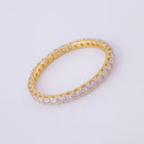Anillo Carril Tupido Diamantes 40pts 1.15g / T6 Oro Amarillo 18K