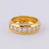 Anillo Medio Carril Moisanitas 27pts 6.2g / T6 3/4 Oro Amarillo 18K