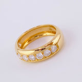 Anillo Medio Carril Moisanitas 27pts 6.2g / T6 3/4 Oro Amarillo 18K