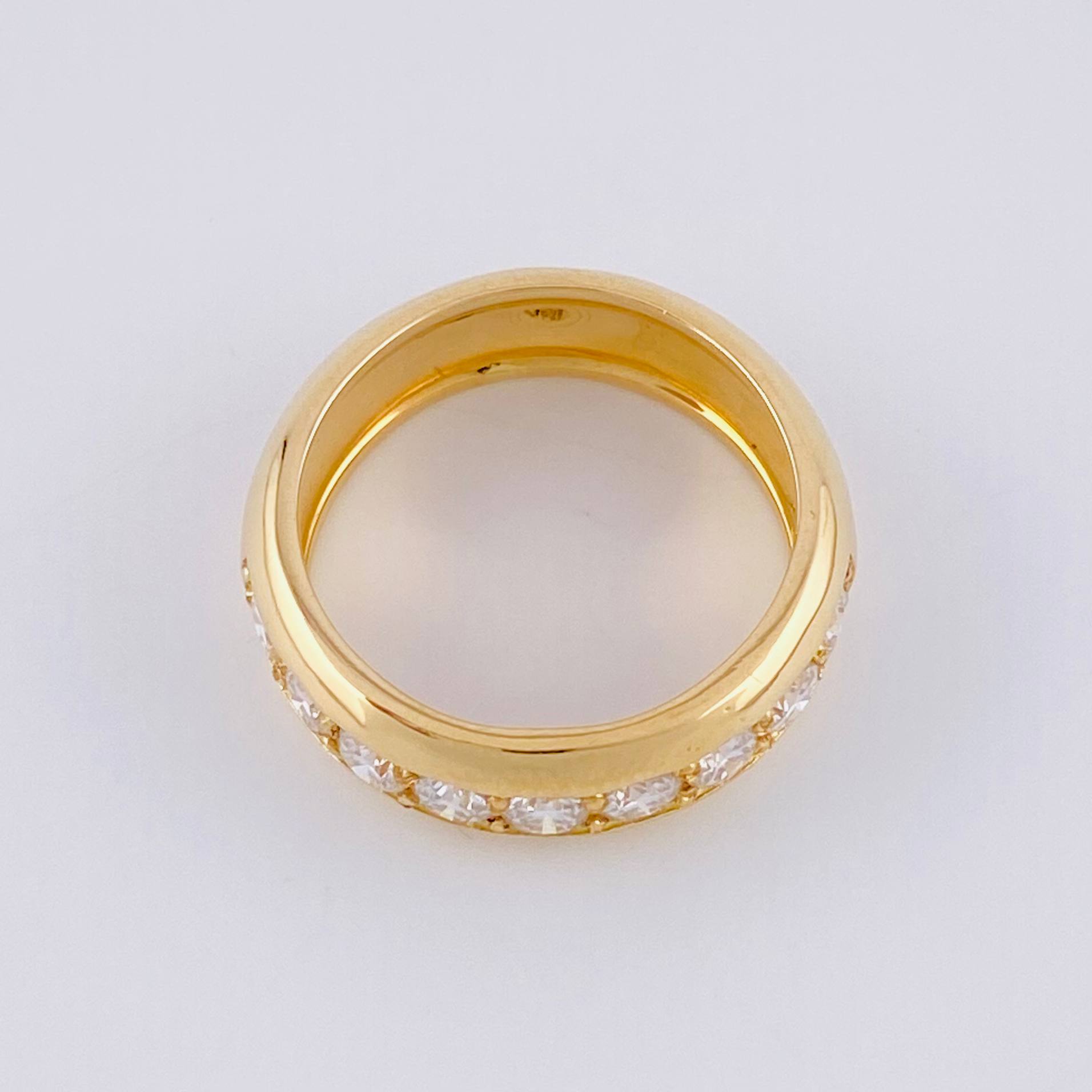 Anillo Medio Carril Moisanitas 27pts 6.2g / T6 3/4 Oro Amarillo 18K