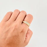 Anillo Medio Carril Moisanitas 27pts 6.2g / T6 3/4 Oro Amarillo 18K