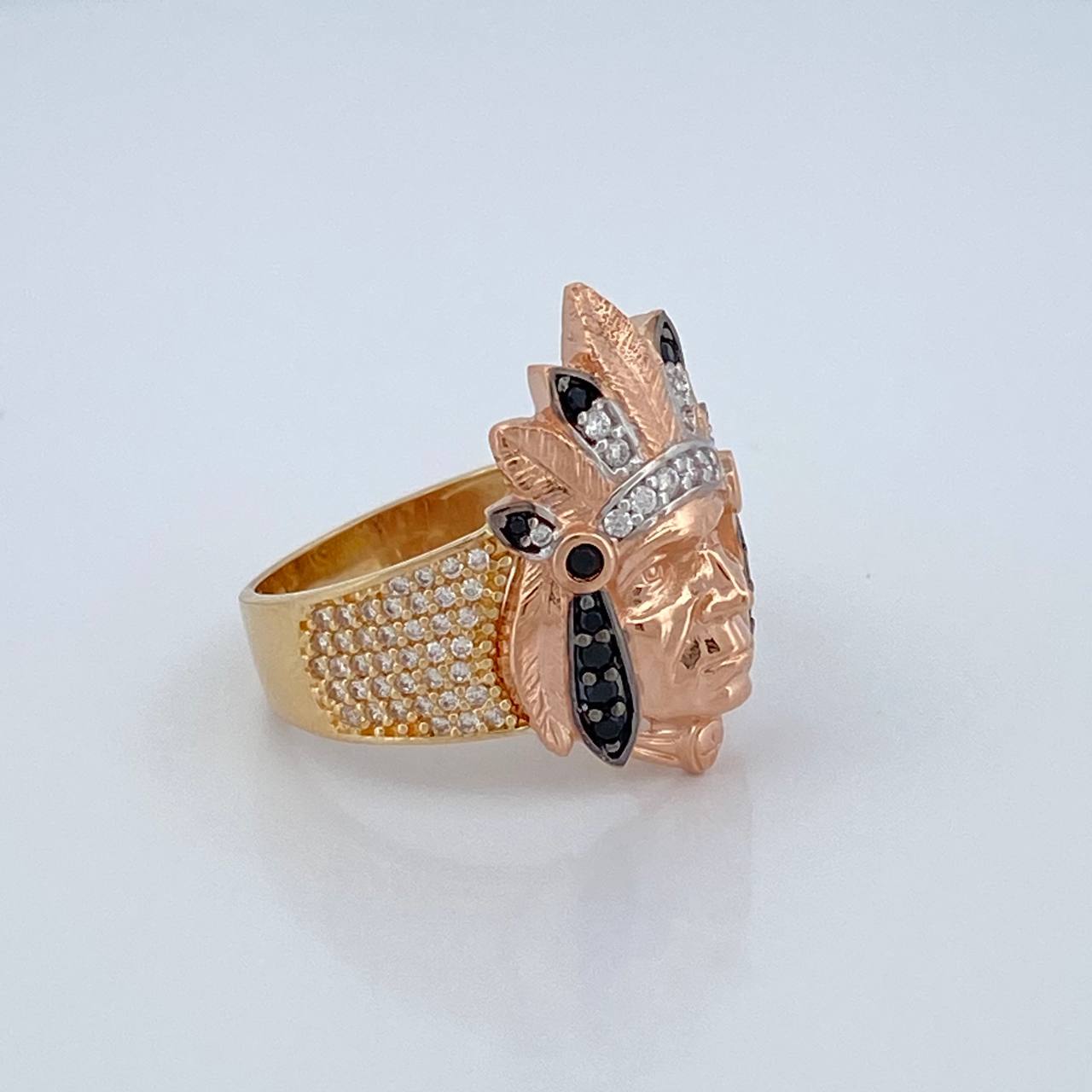 Anillo Indio 8.35gr / T10 / Tres Oros 18K %