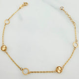 Pulso Modulable Aro Seguido Circulos 1.7 g / 7 3/4 in - 6 3/4 in / 1.19 mm Oro Amarillo 18K