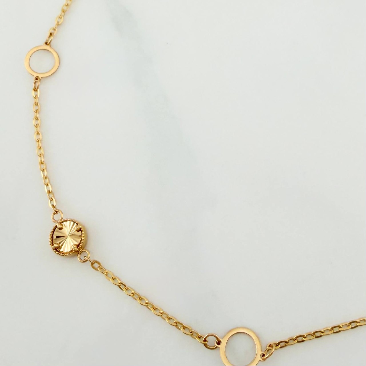 Pulso Modulable Aro Seguido Circulos 1.7 g / 7 3/4 in - 6 3/4 in / 1.19 mm Oro Amarillo 18K