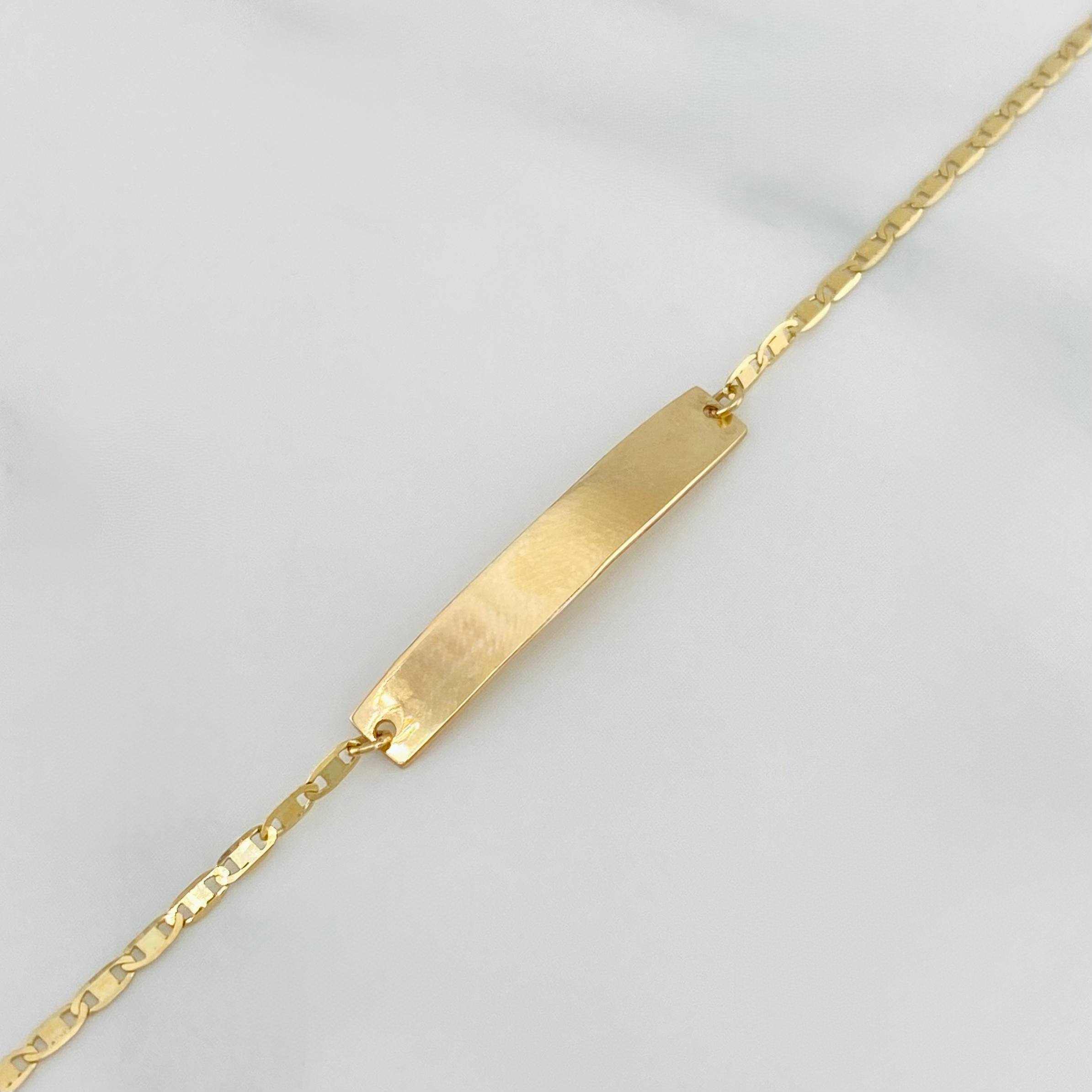 Pulso Modulable Escalera Plana Placa Rectangular 1.4 g / 7 in - 6 in / 1.5 mm Oro Amarillo 18K