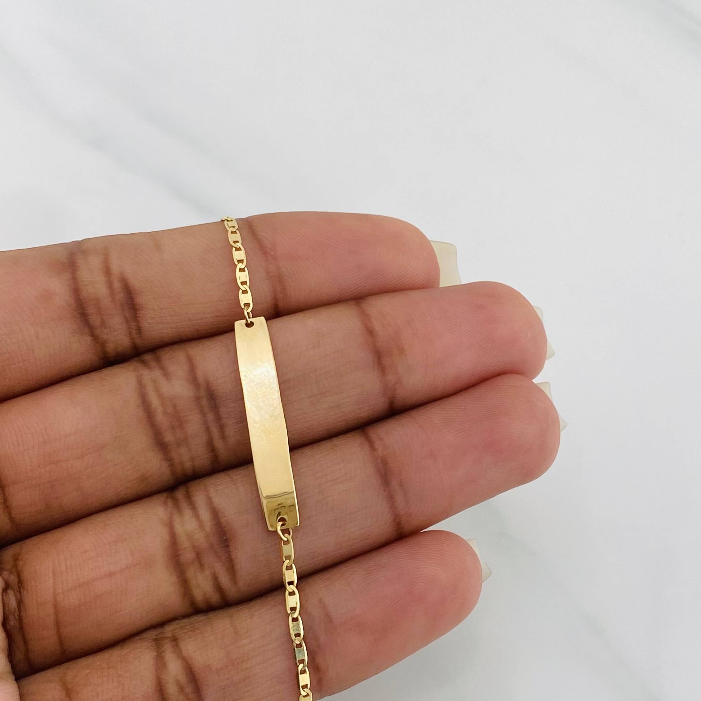 Pulso Modulable Escalera Plana Placa Rectangular 1.4 g / 7 in - 6 in / 1.5 mm Oro Amarillo 18K