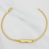 Pulso Cubano Placa Rectangular 1.7 g / 6 1/2 in / 2.31 mm Oro Amarillo 18K