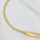 Pulso Cubano Placa Rectangular 1.7 g / 6 1/2 in / 2.31 mm Oro Amarillo 18K