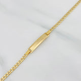 Pulso Cubano Placa Rectangular 1.7 g / 6 1/2 in / 2.31 mm Oro Amarillo 18K