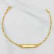 Pulso Fígaro Placa Rectangular 1.55 g / 6 1/2 in / 1.91 mm Oro Amarillo 18K