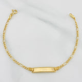 Pulso Fígaro Placa Rectangular 1.55 g / 6 1/2 in / 1.91 mm Oro Amarillo 18K