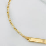 Pulso Fígaro Placa Rectangular 1.55 g / 6 1/2 in / 1.91 mm Oro Amarillo 18K