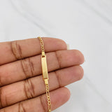 Pulso Fígaro Placa Rectangular 1.55 g / 6 1/2 in / 1.91 mm Oro Amarillo 18K