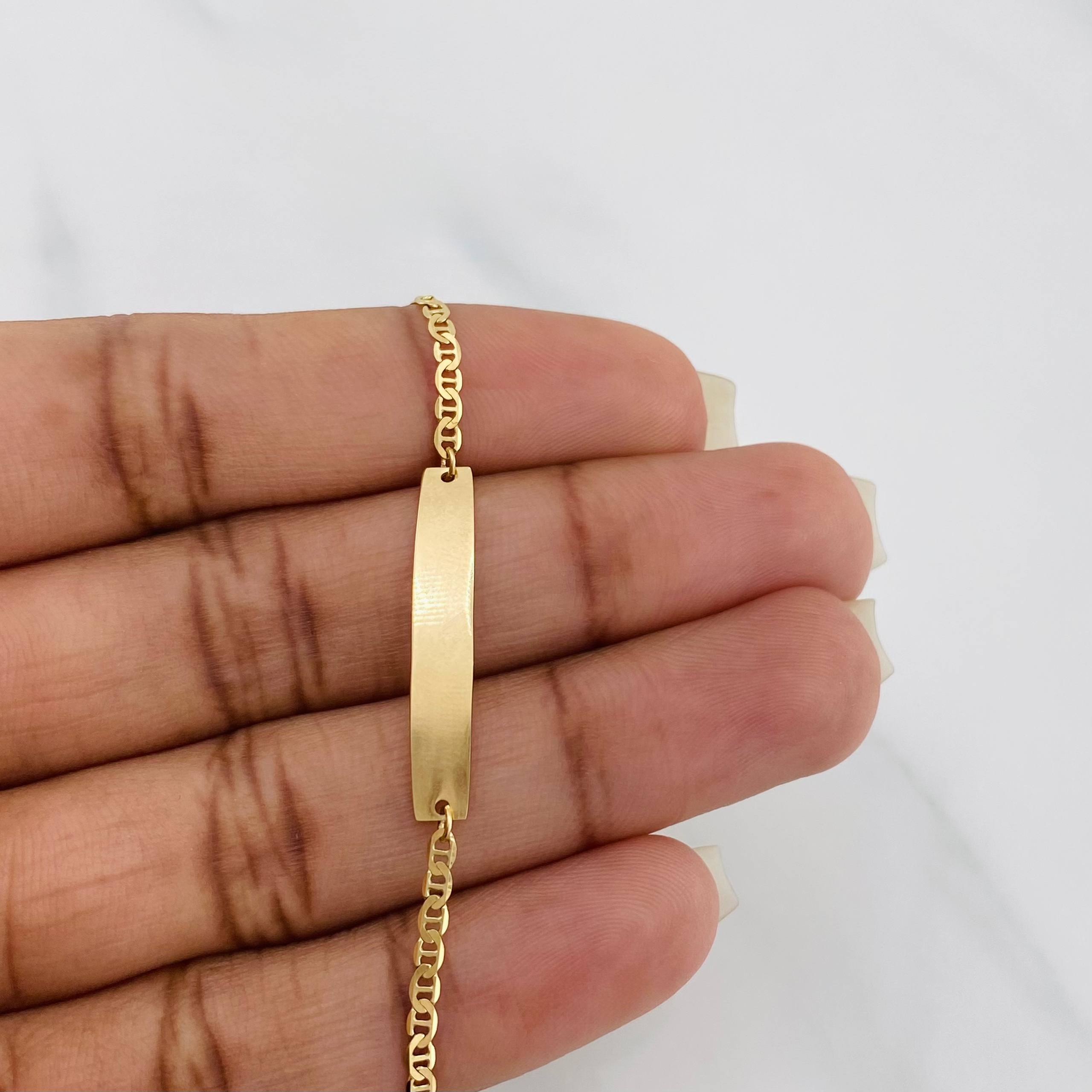Pulso Modulable Escalera Placa Rectangular 1.9 g / 6 3/4 in - 6 in / 2 mm Oro Amarillo 18K