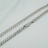 Cadena Cubana 17.8gr / 20 in / 4.4mm Oro Blanco +1 18K $