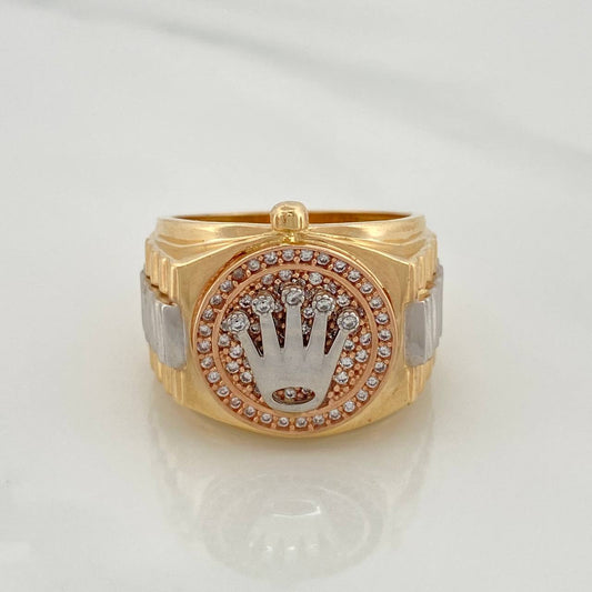 Crown Ring 10.55gr / T7 3/4 / Three Golds 18K $