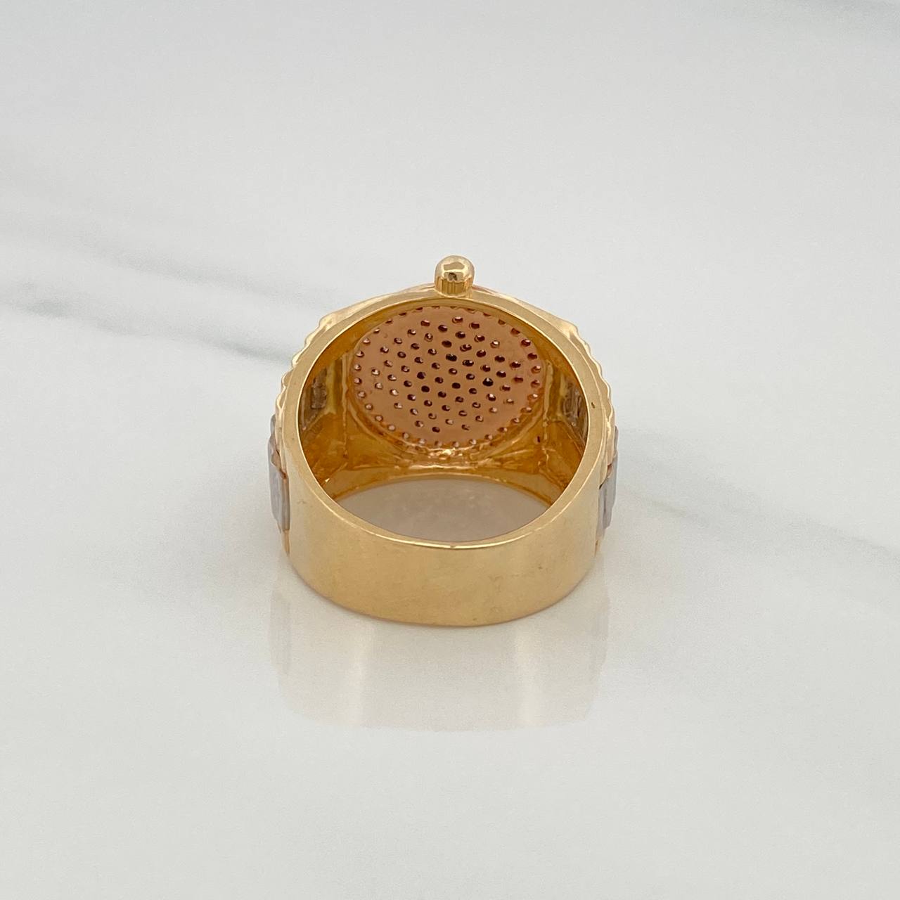 Crown Ring 10.55gr / T7 3/4 / Three Golds 18K $