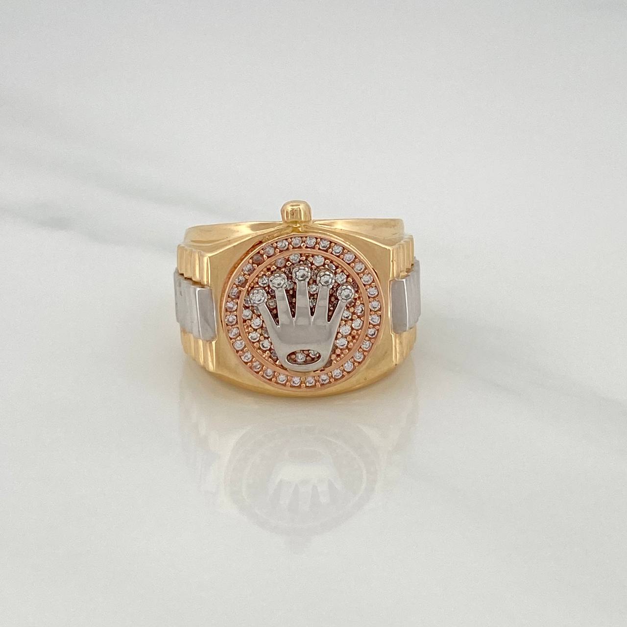 Crown Ring 10.55gr / T7 3/4 / Three Golds 18K $