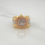 Crown Ring 10.55gr / T7 3/4 / Three Golds 18K $