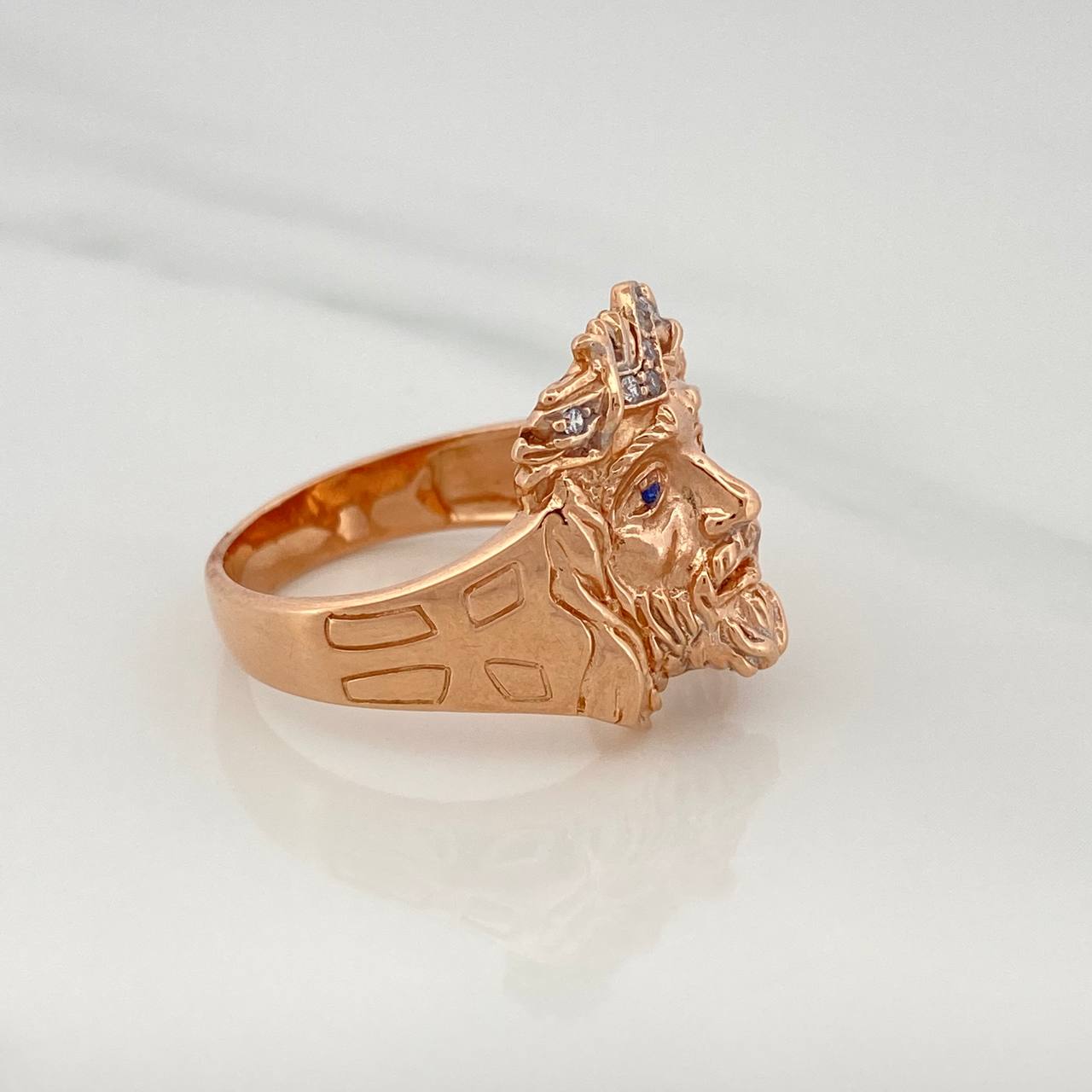 Anillo Rostro De Cristo 14.4gr / T10 3/4 / Oro Rosa 18K $