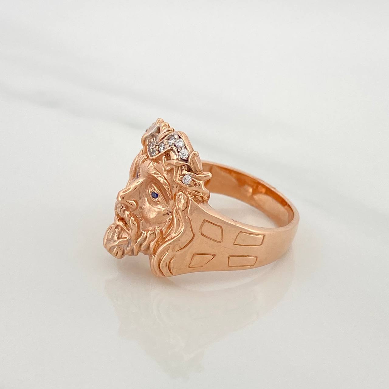 Anillo Rostro De Cristo 14.4gr / T10 3/4 / Oro Rosa 18K $