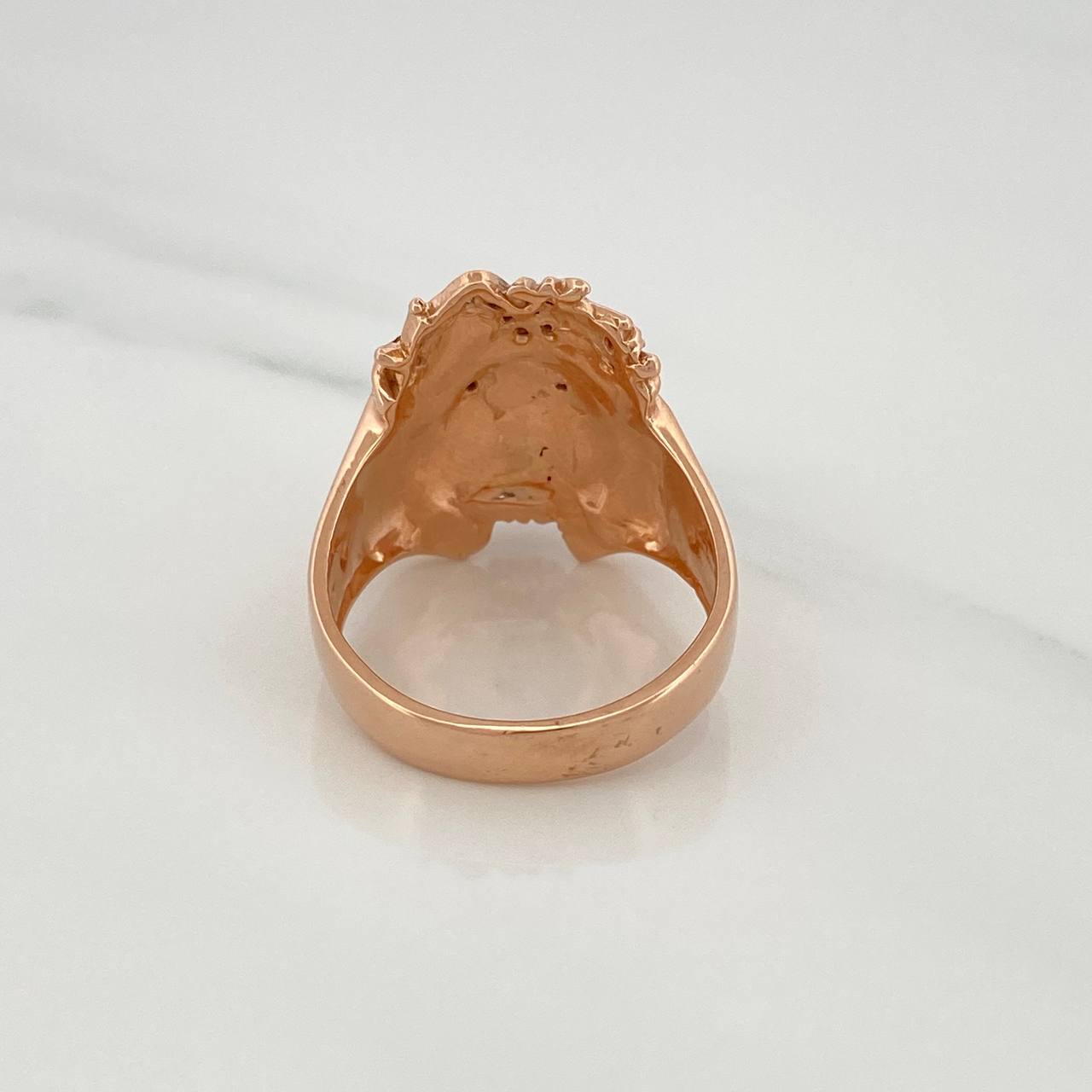 Anillo Rostro De Cristo 14.4gr / T10 3/4 / Oro Rosa 18K $