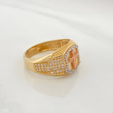 Anillo Sello Cruz 8.8gr / T9 1/2 / Tres Oros 18K $
