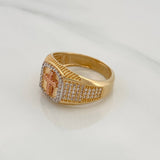 Anillo Sello Cruz 8.8gr / T9 1/2 / Tres Oros 18K $