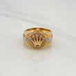 Anillo Corona 7.9gr / T8 1/4 / Dos Oros Amarillo Blanco 18K $