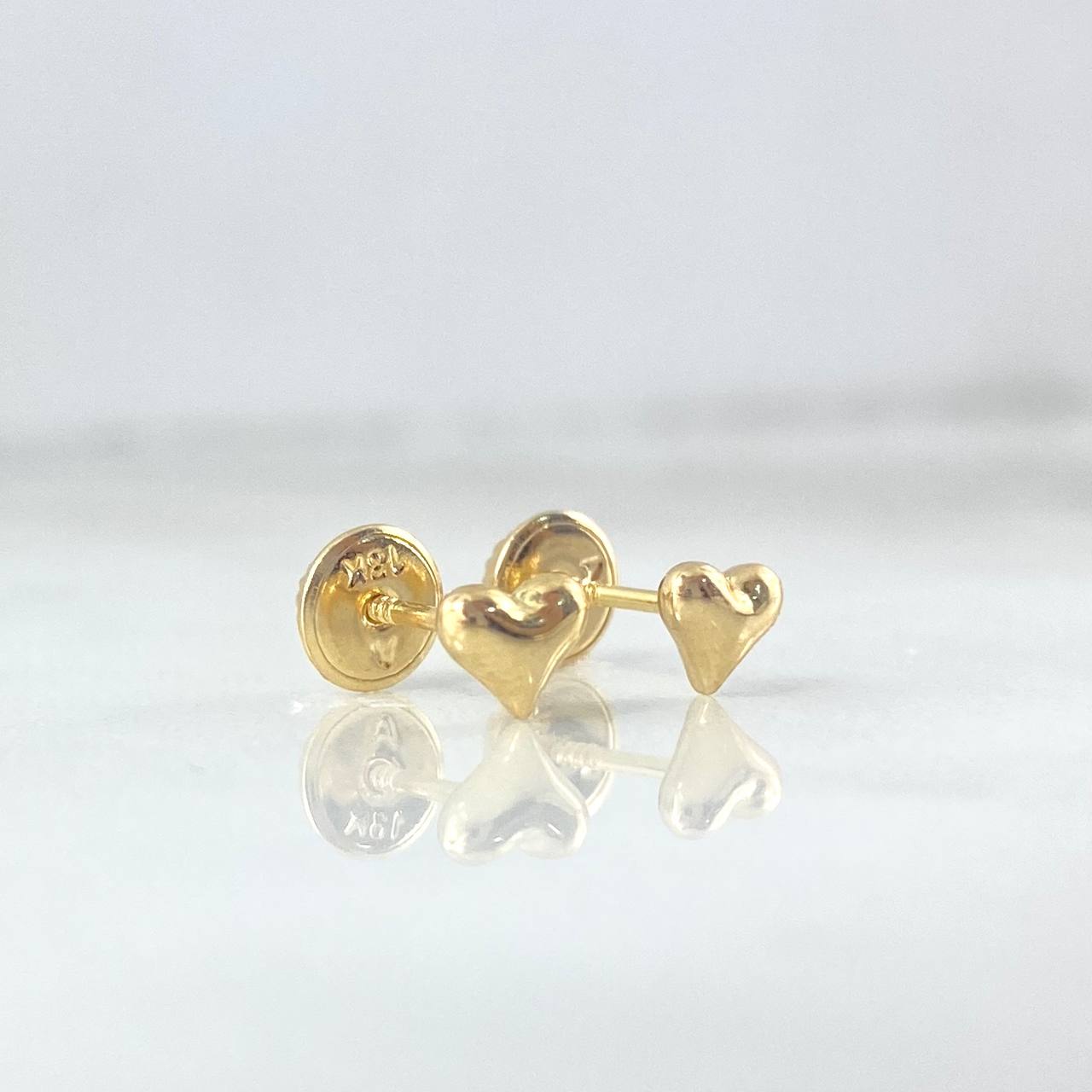 Stud Earrings Heart 0.45gr / 5mm Yellow Gold 18K !