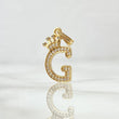 Pendant Letter G Crown 1.4gr / 2.5cm / White Zircons 18K Yellow Gold ©