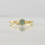 Anillo Solitario Moisanita 0.20 pts 1.75g / T7 1/2 Oro Amarillo 18K