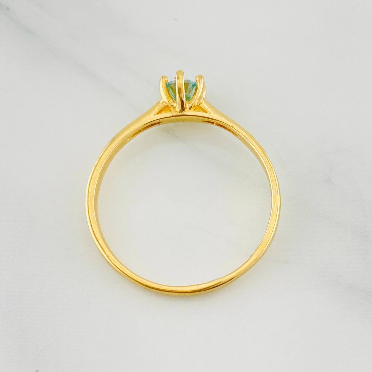 Anillo Solitario Moisanita 0.20 pts 1.75g / T7 1/2 Oro Amarillo 18K