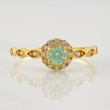 Halo Churumbela Moissanite Ring 0.38 pts 1.85g / Size 7 3/4 Yellow Gold 18K