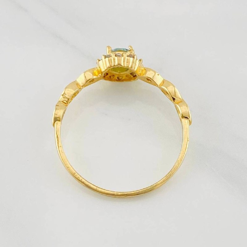 Halo Churumbela Moissanite Ring 0.38 pts 1.85g / Size 7 3/4 Yellow Gold 18K