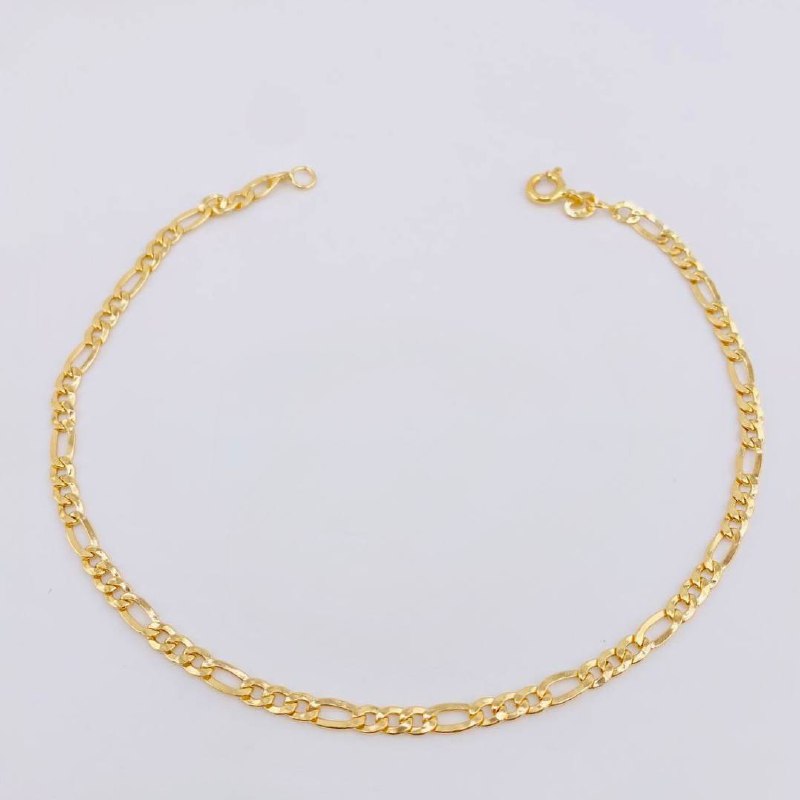 Tobillera Figaro 2.75gr / 9 3/4 in / 3.3mm Oro Amarillo +1 18K *